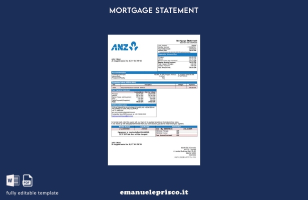 stile verificato Indonesia Bank ANZ Indonesia modello di estratto conto ipotecar